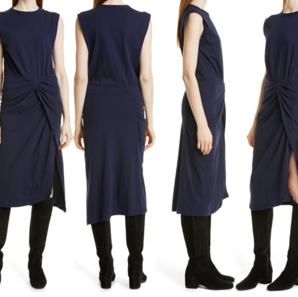 10 Crosby Derek Lam Sleeveless Navy Midi Dress XS New - Picture 10 of 10